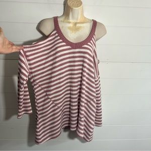 Liberty Love striped cold shoulder top